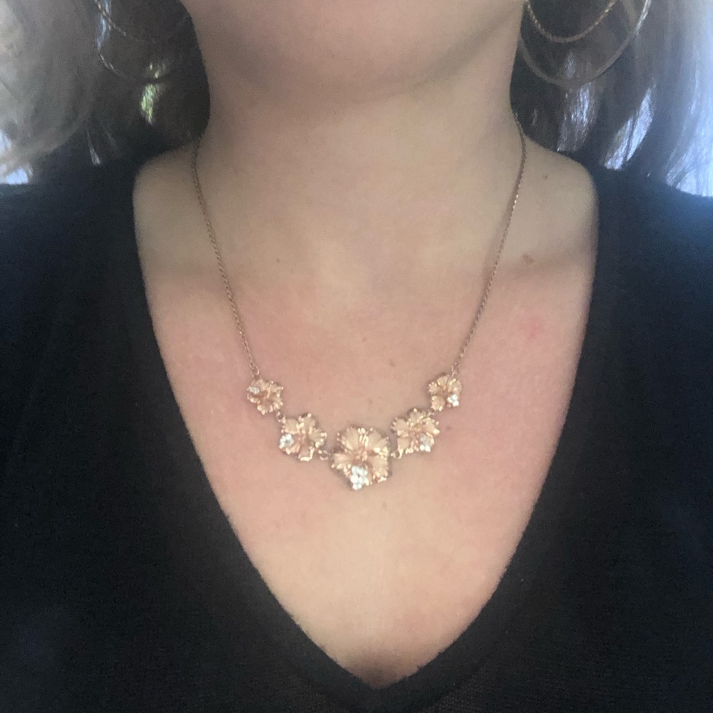 Rose gold hibiscus necklace